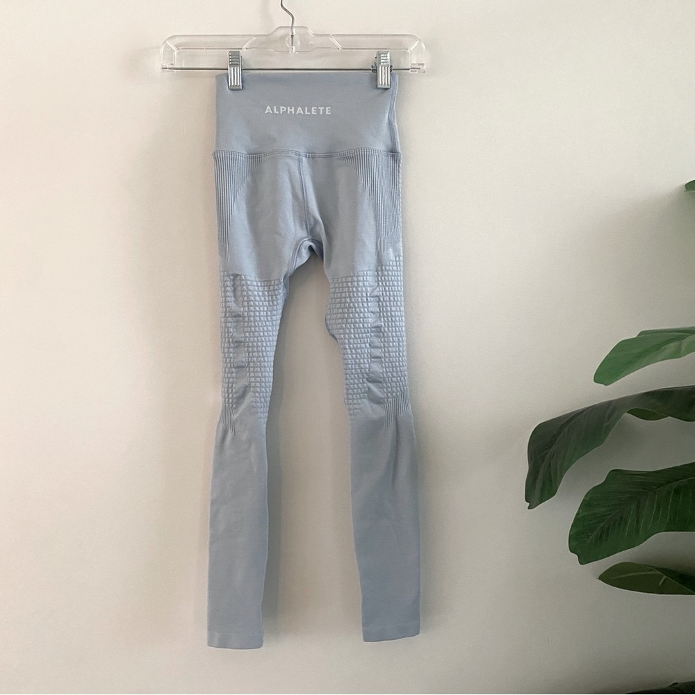 Alphalete light blue sculpting contour high rise seamless leggings XS
